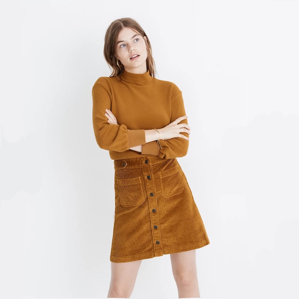 Madewell Corduroy A-Line Mini Skirt: Patch Pocket